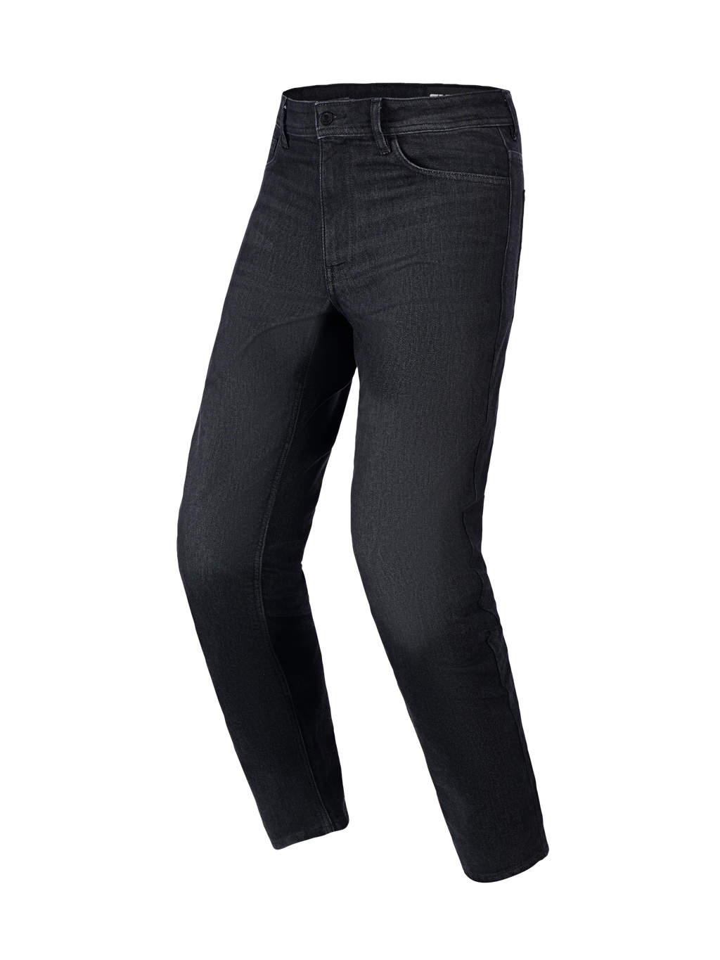 Alpinestars Flex-AST 5 Denim Pants, Motorcycle Riding Jeans, Black Washed, regular tapered fit, five-pocket design with belt loops, stretch denim fabric, urban protective motorcycle gear