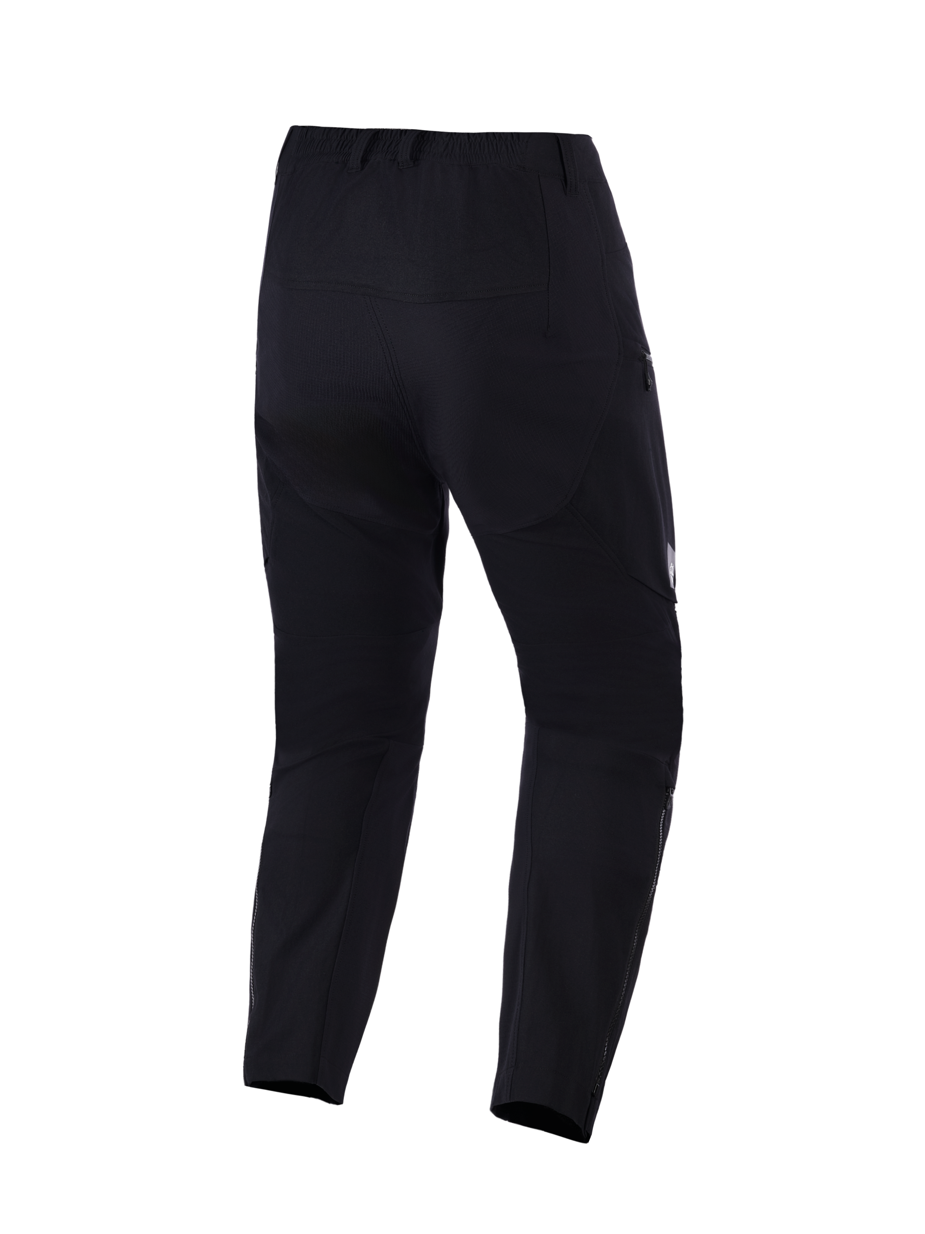 Alpinestars Explore AST Pants Short, Adventure Motorcycle Pants, Black, rear view showing ripstop construction, zippered leg hems, and ergonomic fit for warm-weather riding