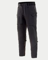 Alpinestars Juggernaut Riding Pants, Urban Motorcycle Pants, Black, featuring an elasticated waist with drawstrings, cargo pockets, thigh vents, and softshell construction, designed for road riding and weather protection.