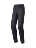 Alpinestars Cerium Tech Stretch Riding Denim, Men's slim fit urban motorcycle pants in Black Rinse with CE protection.