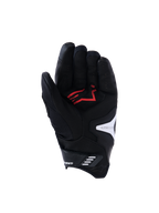 Alpinestars SP-R Pro Gloves, Palm View, Black White and Bright Red, featuring reinforced synthetic leather palm with red logo, perforated leather fingers, and white logo accents, designed for sport motorcycle riding