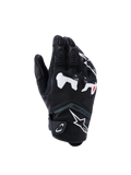 Alpinestars SP-R Tech Gloves, Motorcycle Racing Gloves, Black with White and Red Accents, Reinforced Knuckle Protection, Textured Surface with Padded Fingers, Velcro Wrist Strap, Modern Sporty Design