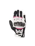 Alpinestars Stella SMX-2 Air Carbon V2 Women's Motorcycle Gloves, black/white/fuchsia, featuring carbon knuckle protection.