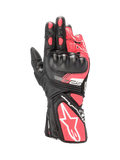 Alpinestars Stella SP-8 V3 Women's Motorcycle Gloves, Black and Diva Pink leather with hard knuckle protection and white accents.