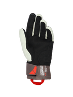 Alpinestars XT-3 Drystar® Insulated Gloves, palm view, Dark Brown Sand and Black, featuring soft suede palm for grip, mid-length cuff with Alpinestars Adventure Tech branding, red pull loop and velcro closure, adventure motorcycle gear