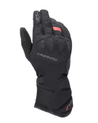 Alpinestars Tourer W-7 V2 Drystar Gloves, Winter Motorcycle Touring Gloves, Black with red accents, featuring reinforced knuckle protection, Alpinestars logo on the back of the hand, and a long adjustable cuff with Drystar branding