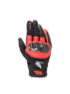 Alpinestars Honda SMX Z Drystar® Glove, waterproof road motorcycle glove, black and bright red leather with hard knuckles.
