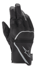 Alpinestars Syncro V2 Drystar® Gloves, Urban Motorcycle Gloves, Black and Mid Gray, back view highlighting the textile construction and viscoelastic knuckle protection, waterproof and breathable design with reflective accents.