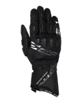 Alpinestars SP-3 Gloves, Long Cuff Motorcycle Racing Gloves, Black with White and Gray Accents, PU Covered Knuckle Protection, Textured Leather Construction with Perforated Details, Adjustable Gauntlet Wrist Strap