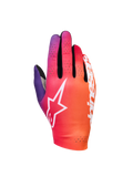 Alpinestars Sim Gloves Graphic 2, Sim Racing Gloves, Orange Neon Purple and White gradient, featuring a white star logo, perforated ventilation details, and lightweight stretch fabric with black mesh accents