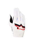 Alpinestars Supertech MX Gloves 2027, Men's Motocross Gloves, White and Fire Red, breathable perforated stretch backhand.