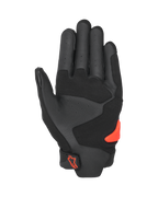 Alpinestars SP X 5 Air Gloves, Palm View, Black and Red Fluo, perforated leather palm with reinforced panels, bright red TPR palm slider, red Alpinestars logo on the wrist closure, sport motorcycle gloves