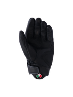 Alpinestars Mustang V3 Leather Gloves, Black, Palm View, premium goat leather construction with reinforced grip zones, short cuff with hook and loop closure and small embroidered logo patch, urban motorcycle protective gear