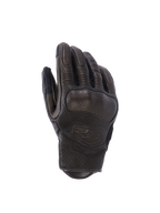 Alpinestars Mustang V3 Leather Gloves, Urban Motorcycle Gloves, Dark Brown and Black, featuring laser-perforated goat leather construction, integrated knuckle protection, and embossed logo, short cuff design