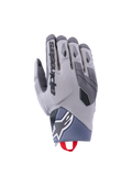 Alpinestars Durack Gloves, Motorcycle Gloves, Dark Gray and Mid Gray, Textured Spandex backhand, TPR knuckle protection, Alpinestars logo on wrist, red pull tab, modern adventure riding gear
