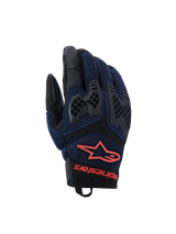 Alpinestars Manti Air Gloves, Motorcycle Riding Gloves, Blue and Black, Mesh Construction with Knuckle Protection, Red Star Logo, Ventilated Design for Warm Weather