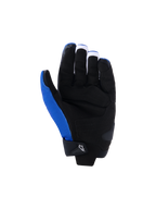 Alpinestars FQ20 SP X 1 Gloves, Motorcycle Gloves, Blue Black and Red Fluo, palm view featuring black synthetic leather construction, reinforced grip panels and strike zones, blue textile on the thumb side, sleek sport racing design