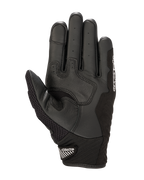 Alpinestars SMX-1 Air V2 Gloves, Palm View, Black and White, featuring reinforced leather grip zones, perforated palm area for ventilation, and a secure short cuff with velcro closure.