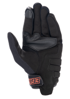 Alpinestars MM93 Losail V2 Gloves, Urban Motorcycle Gloves, Black, palm view featuring synthetic suede construction, touchscreen-compatible fingertip, and hook-and-loop closure with red MM93 branding.