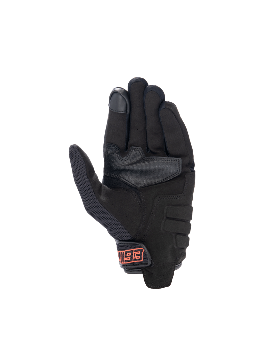 Alpinestars MM93 Losail V2 Gloves, Black and Red Fluo urban motorcycle gloves with synthetic suede palm.