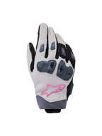 Alpinestars Stella SP X 3 Gloves, Women's Motorcycle Racing Gloves, Mid Gray, Black and Pink, featuring hard knuckle protection and a pink star logo, sleek sport design