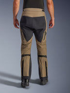 Alpinestars Nazca 3L GORE-TEX PRO Pants, Walnut and Black, rear view showing calf volume adjusters and reinforced panels, technical adventure motorcycle pants for all-weather riding