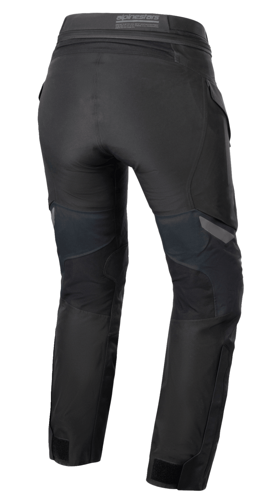 Alpinestars Women Stella ST-7 2L GORE-TEX Pants, Black and Dark Gray, Rear view showing the textile adventure touring construction, back yoke, and waistband details.