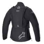 Alpinestars Techdura Jacket with Tactical Pack, Off-Road Motorcycle Jacket, Black Reflex, rear view featuring detachable tactical vest with ASTARS logos, large star logo on the lower back, rugged modular construction for enduro riding