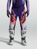 Alpinestars Supertech Dyna Pants, men's purple and pink fluo motocross pants with an athletic fit and stretch ripstop.