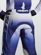 Alpinestars Racer Air Amber Motocross Pants in Blue and White, rear view featuring the astars logo on the waist.