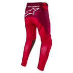 Alpinestars 2024 Racer Hoen Pants, Motocross Pants, Mars Red and Burgundy, rear view showing large white Alpinestars logo on the seat, ergonomic pre-curved leg construction, durable textile material for off-road racing
