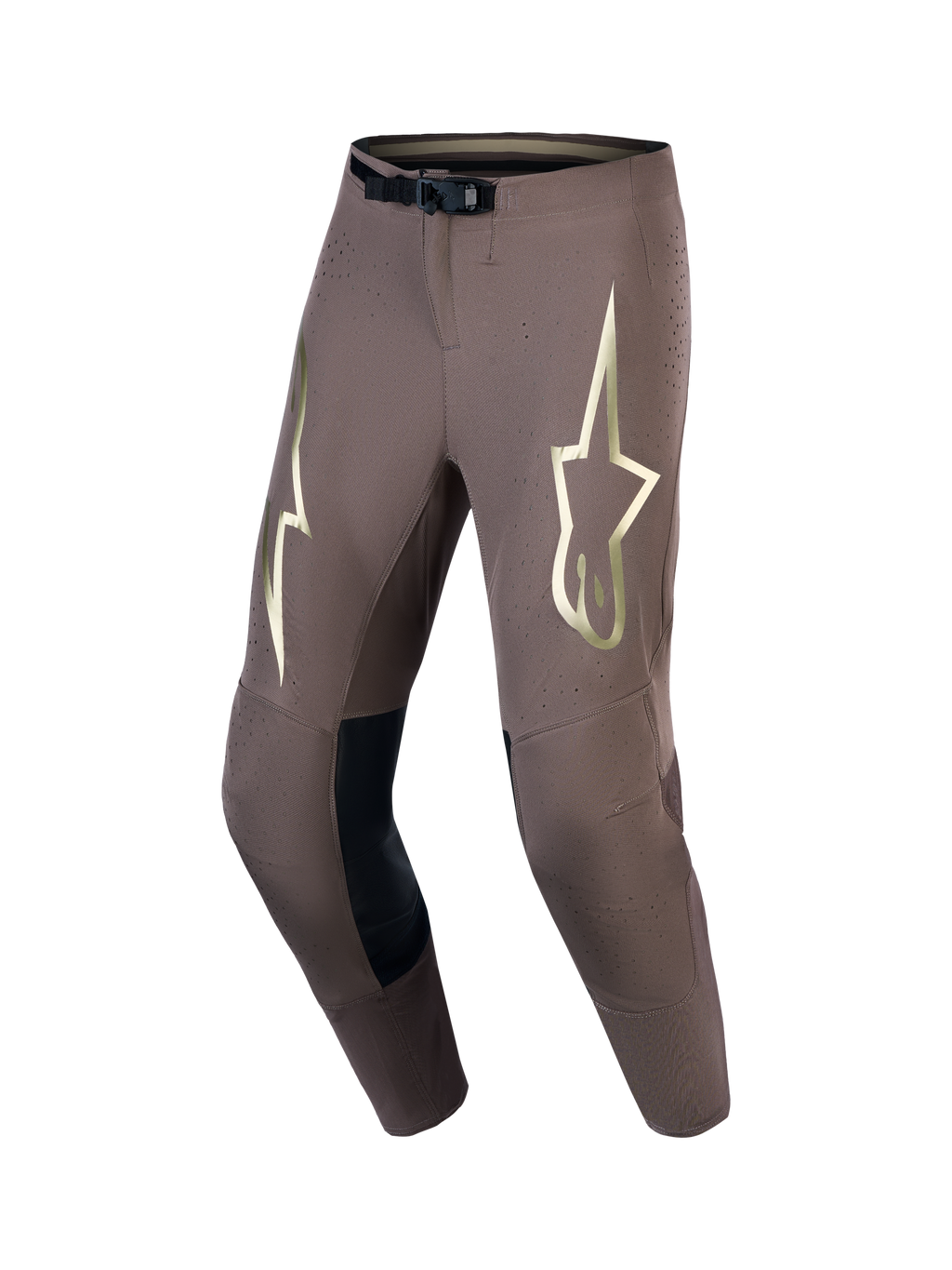 Alpinestars Limited Edition Supertech Air Gold Motocross Pants, Earth Brown and Gold, ventilated stretch fabric and race fit.