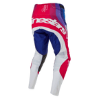 Alpinestars 2024 Techstar Pneuma Pants, Motocross Pants, Blu Mars Red White, Rear view featuring large white Alpinestars branding across the seat, blue and red panels with white lower legs, durable design for off-road competition