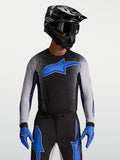Alpinestars Supertech Hiten AFD Jersey, Men's Motocross Racing Jersey, Black and Blue with athletic pro fit.
