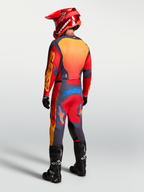 Alpinestars Racer Hunt Jersey, men's red and graystone motocross gear, rear view showing race fit and ventilated panels.