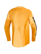 2027 Alpinestars Racer Amber Jersey AND Gear Set, back view of orange and deep blue moisture-wicking motocross top.