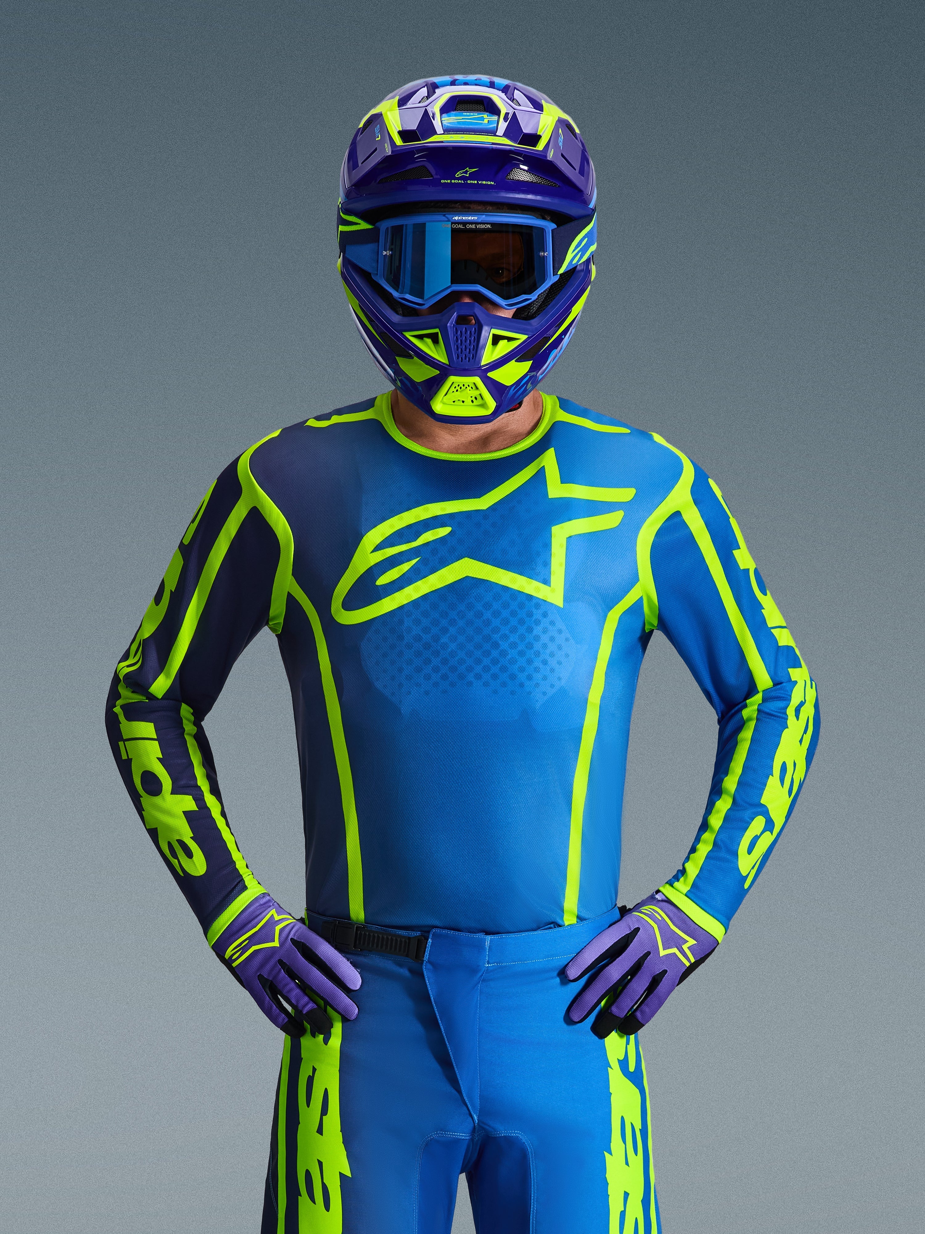 2026 Fluid Apex - Blue Yellow MX Jersey | Alpinestars®