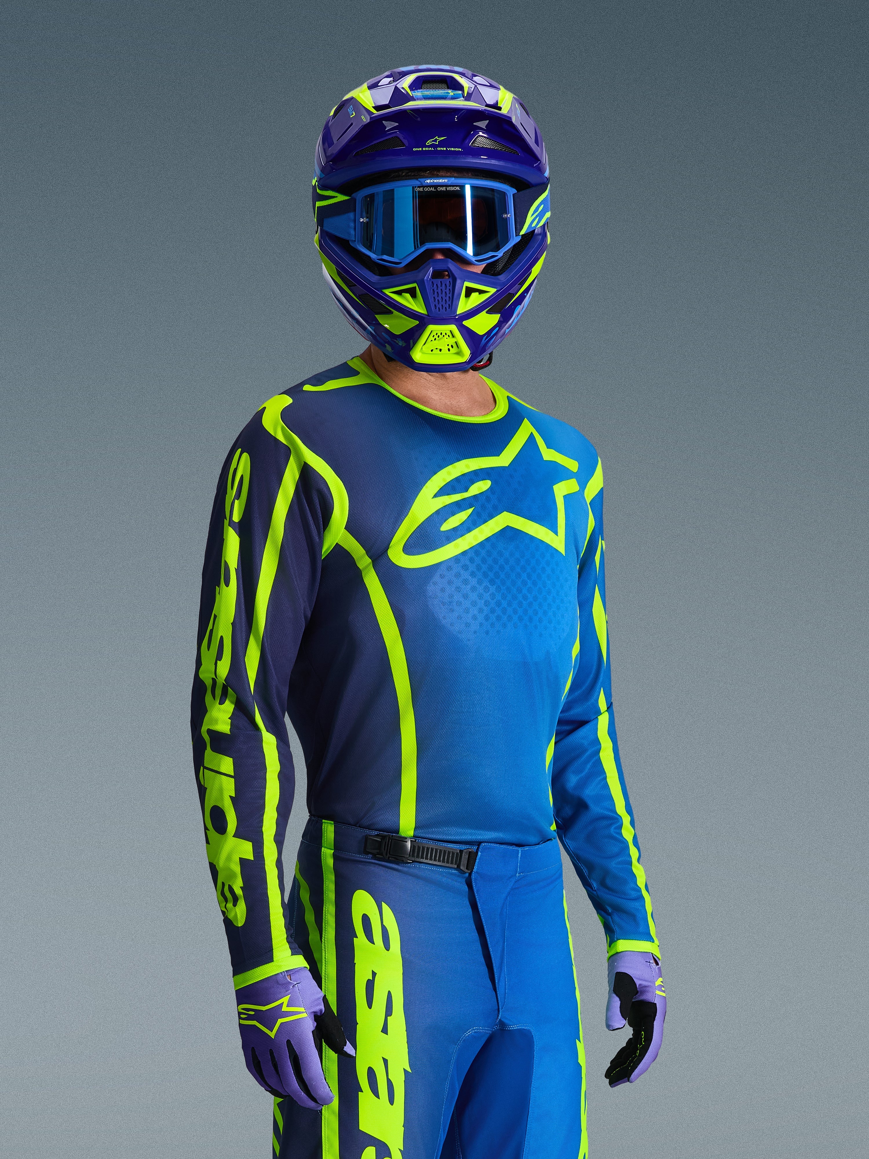 2026 Fluid Apex - Blue Yellow MX Jersey | Alpinestars®