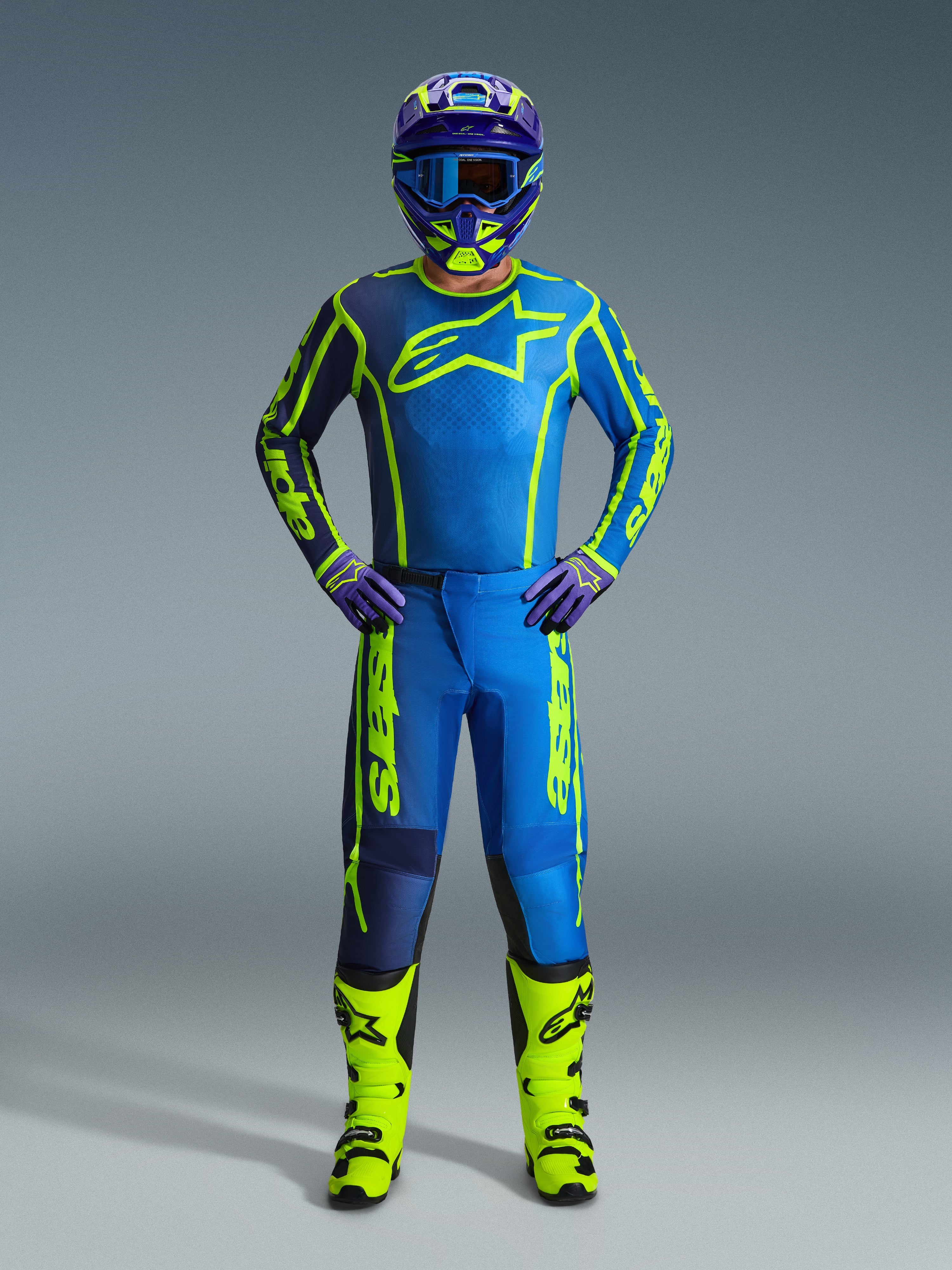 2026 Fluid Apex - Blue Yellow MX Jersey | Alpinestars®