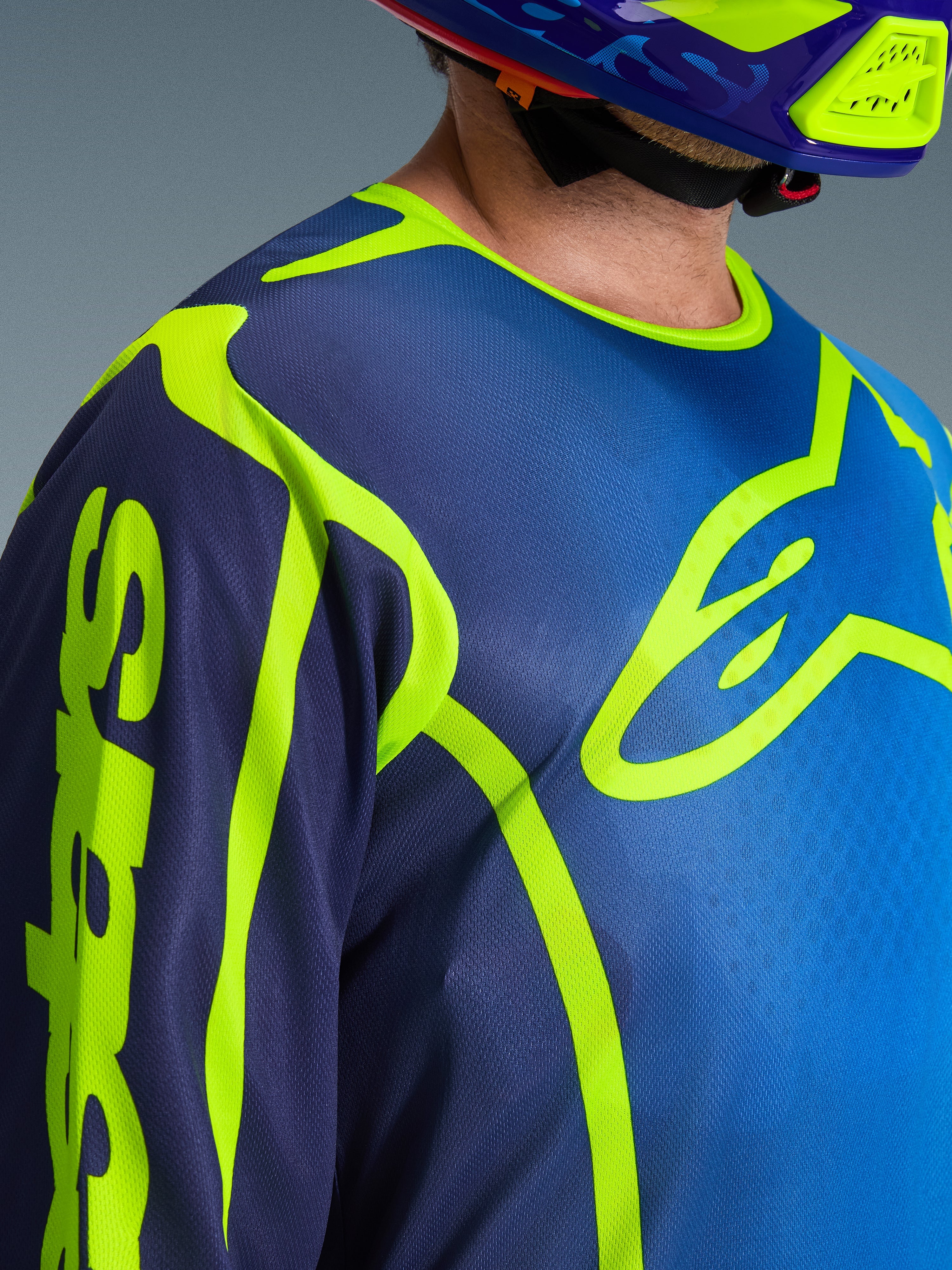 2026 Fluid Apex - Blue Yellow MX Jersey | Alpinestars®