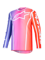 Alpinestars 2026 Fluid Apex Jersey, Motocross Jersey, Purple Pink and Orange gradient with white accents, white Astars logo on chest and sleeve branding, lightweight performance polyfabric for off-road racing.
