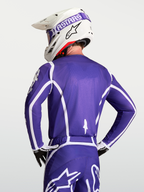 Alpinestars Fluid Apex V2 Jersey, Men's Motocross Jersey in Deep Blue and White, featuring a moisture-wicking and breathable polyfabric construction.