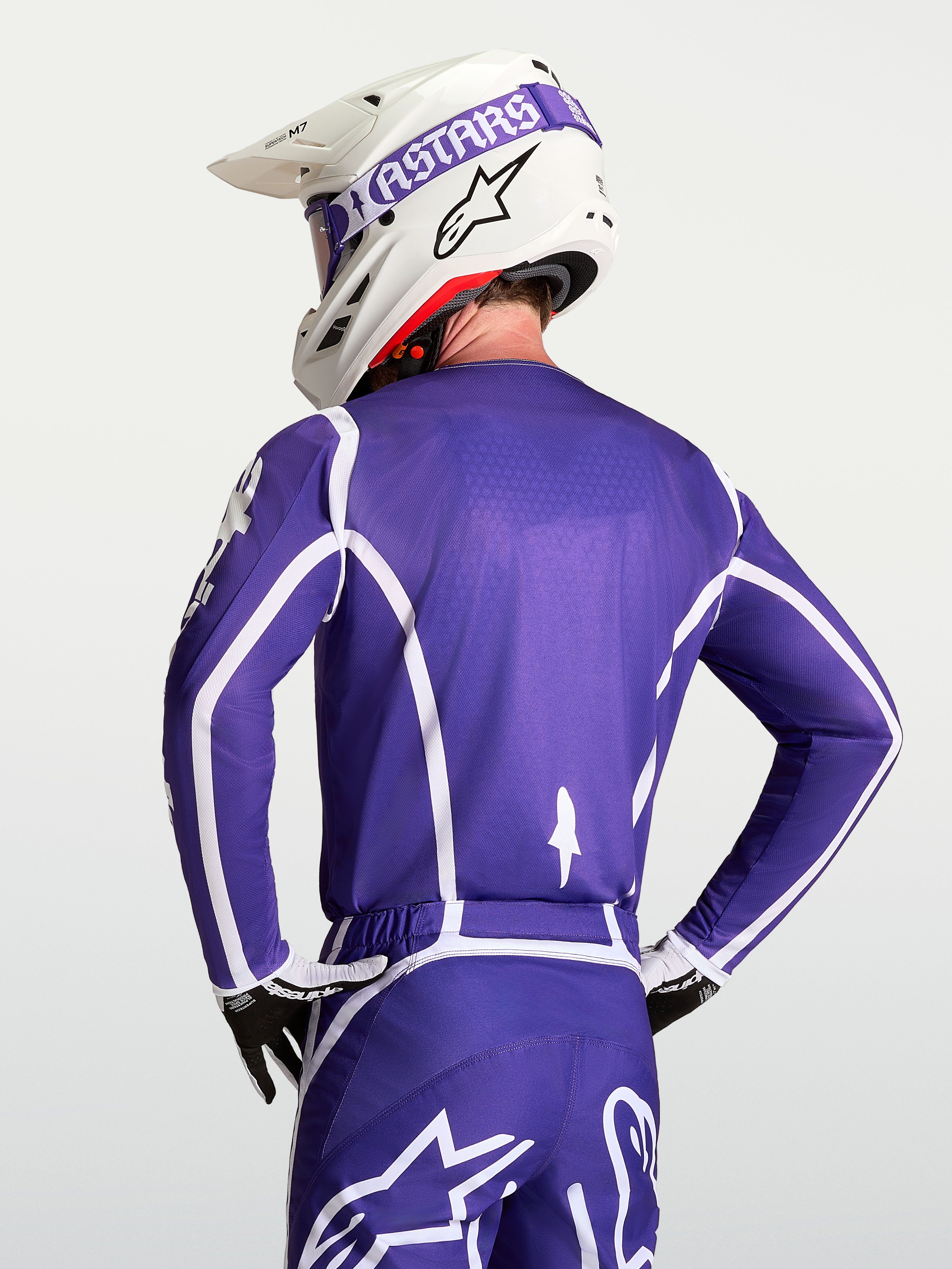 Alpinestars Fluid Apex V2 Jersey, Men's Motocross Jersey in Deep Blue and White, featuring a moisture-wicking and breathable polyfabric construction.