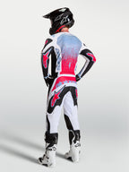 Alpinestars 2027 Fluid Drag Gear Set, black, white, and red men's motocross outfit with spray-effect graphics.