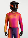 Alpinestars Fluid Kepler Jersey, purple and orange motocross top with moisture-wicking fabric and athletic fit.