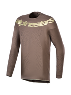 Alpinestars Limited Edition Supertech Air Gold Jersey in brown with gold logos and laser-cut vents for motocross.