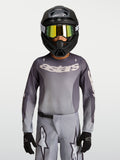 Alpinestars Youth Fluid Amber Jersey, gray and sand breathable motocross jersey for off-road riding.