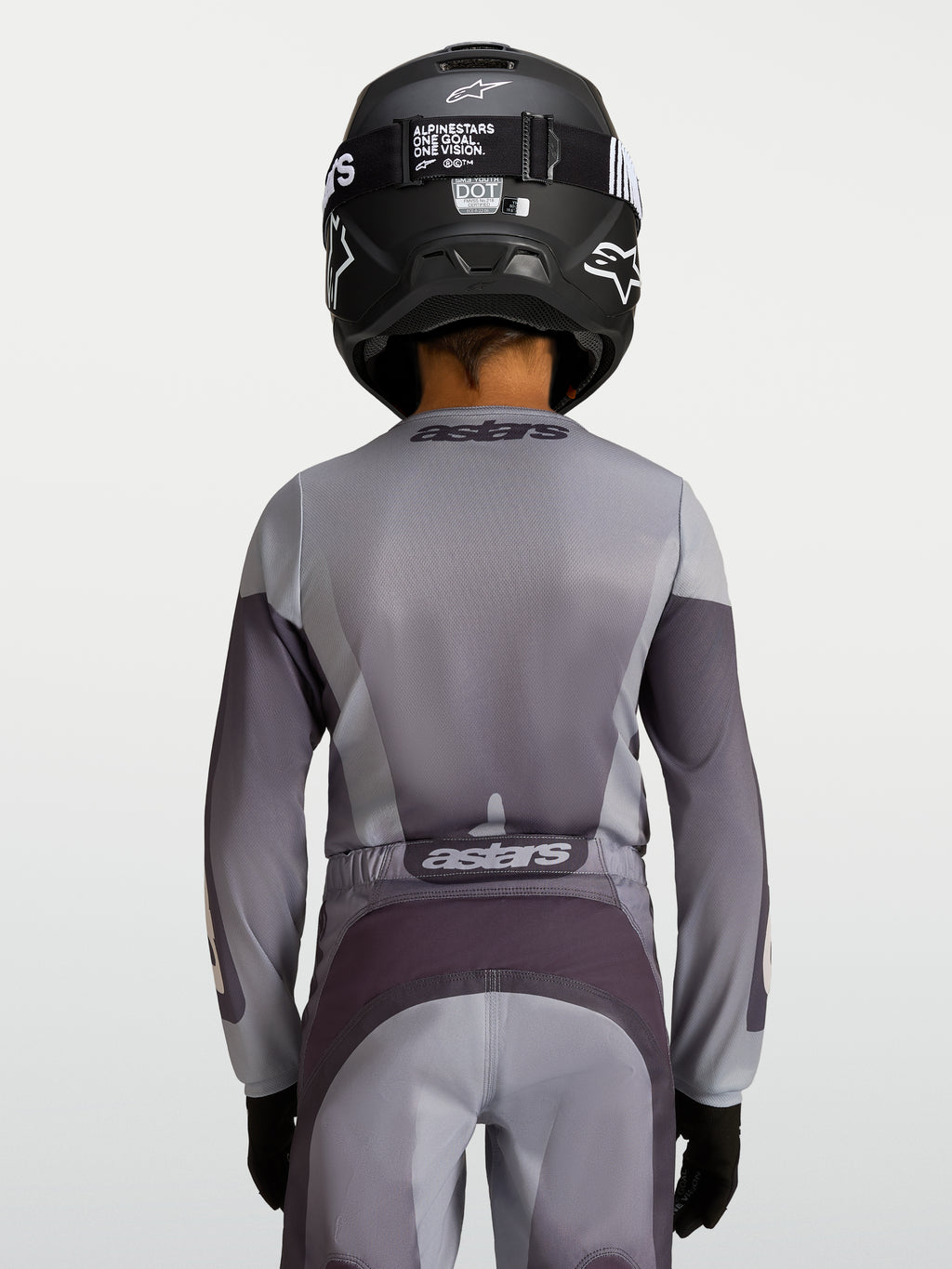 Alpinestars 2027 Youth Fluid Amber Jersey, Youth Motocross Jersey, Sand and Gray, breathable textile for off-road performance.