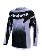 Alpinestars Stella Techstar Swan Jersey, women's motocross racing top in light violet and black with Swan graphics.