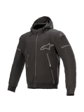 Alpinestars Sektor Tech V2 Hoodie, Men's Black Urban Road Jacket, CE Certified, featuring a wind-resistant shell.
